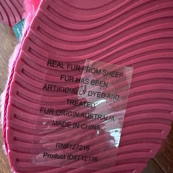Emu Australia Pink Sheep Fur Slippers - Picture 6 of 8